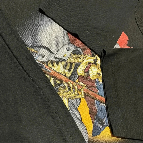 Vintage 3D Emblem Grim Reaper Biker T Shirt - Picture 10 of 10